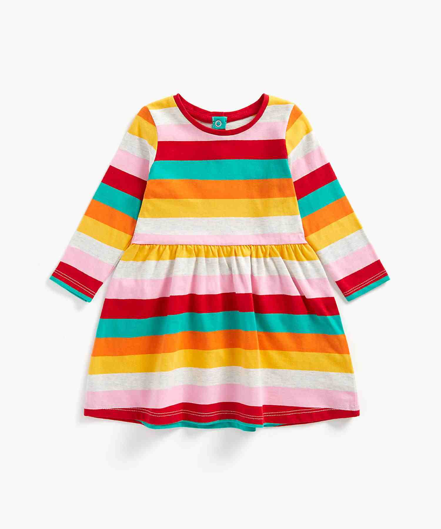 Mothercare Girls 100% Cotton Full Sleeves Dress - Multicolor