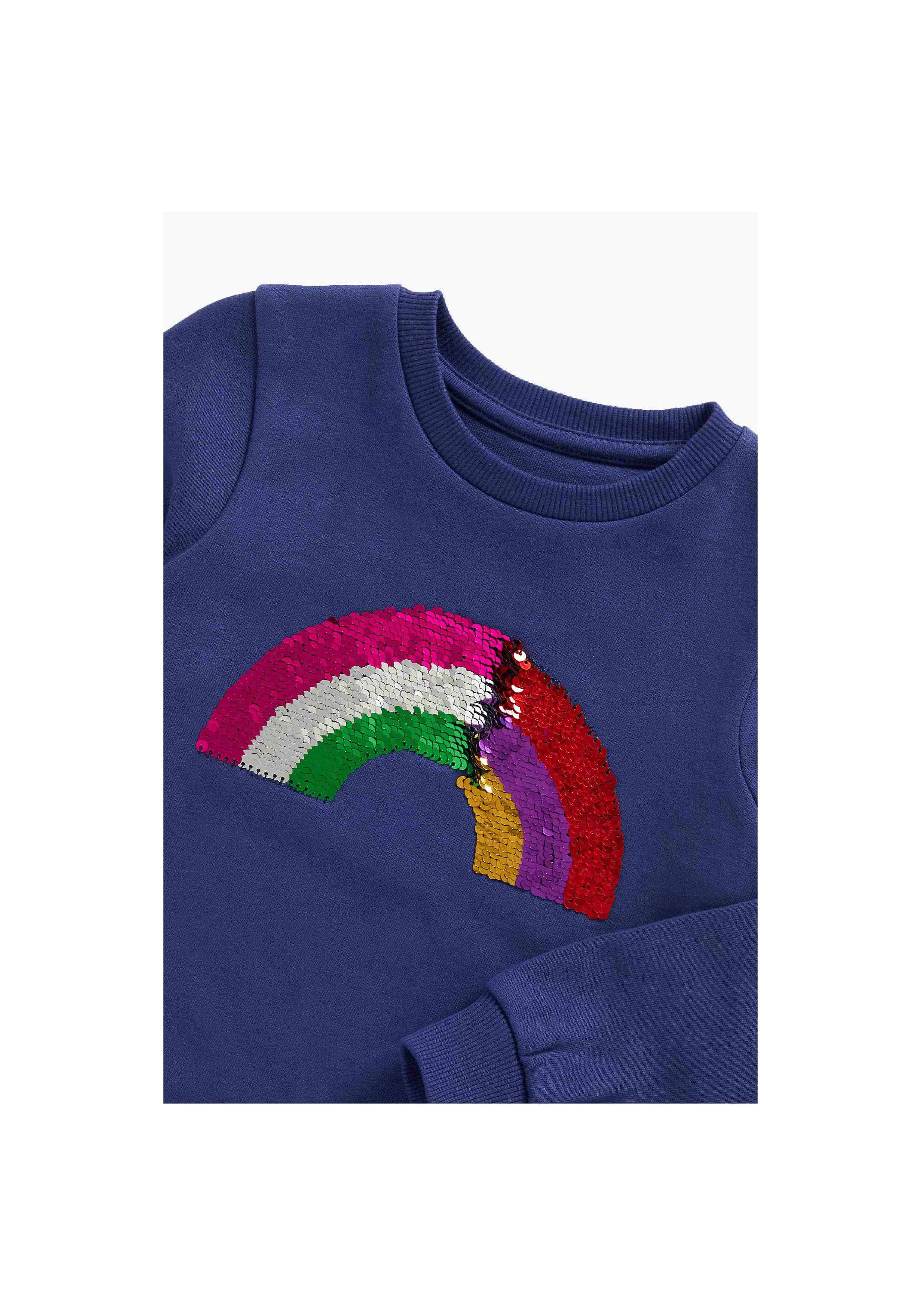Mothercare Girls 100% Cotton Full Sleeves Sweatshirt - Blue