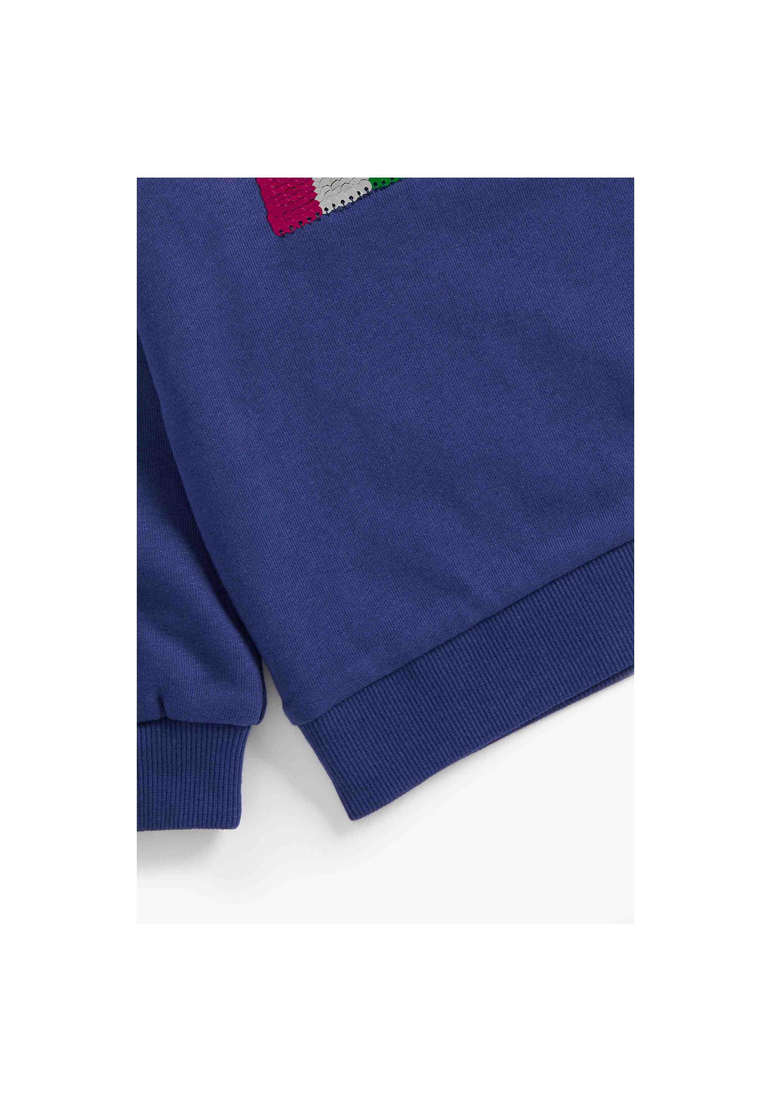 Mothercare Girls 100% Cotton Full Sleeves Sweatshirt - Blue