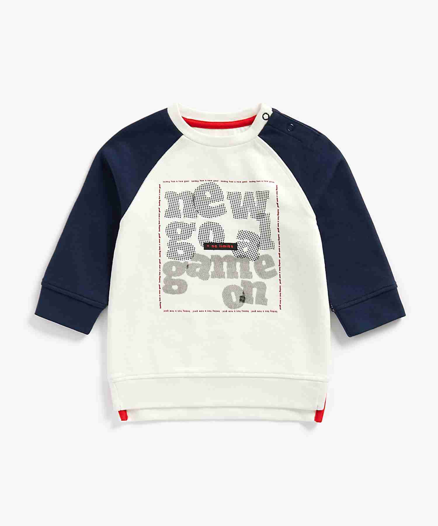 Mothercare Boys 100% Cotton Full Sleeves Sweatshirt - White