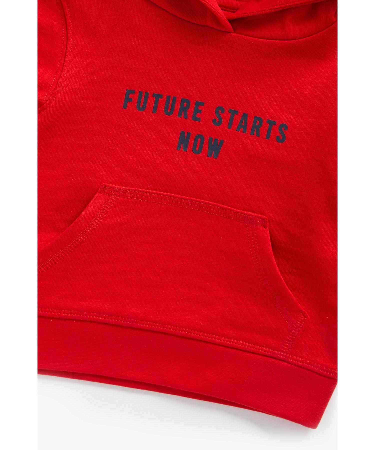 Mothercare Boys 100% Cotton Full Sleeves Sweatshirt - Red