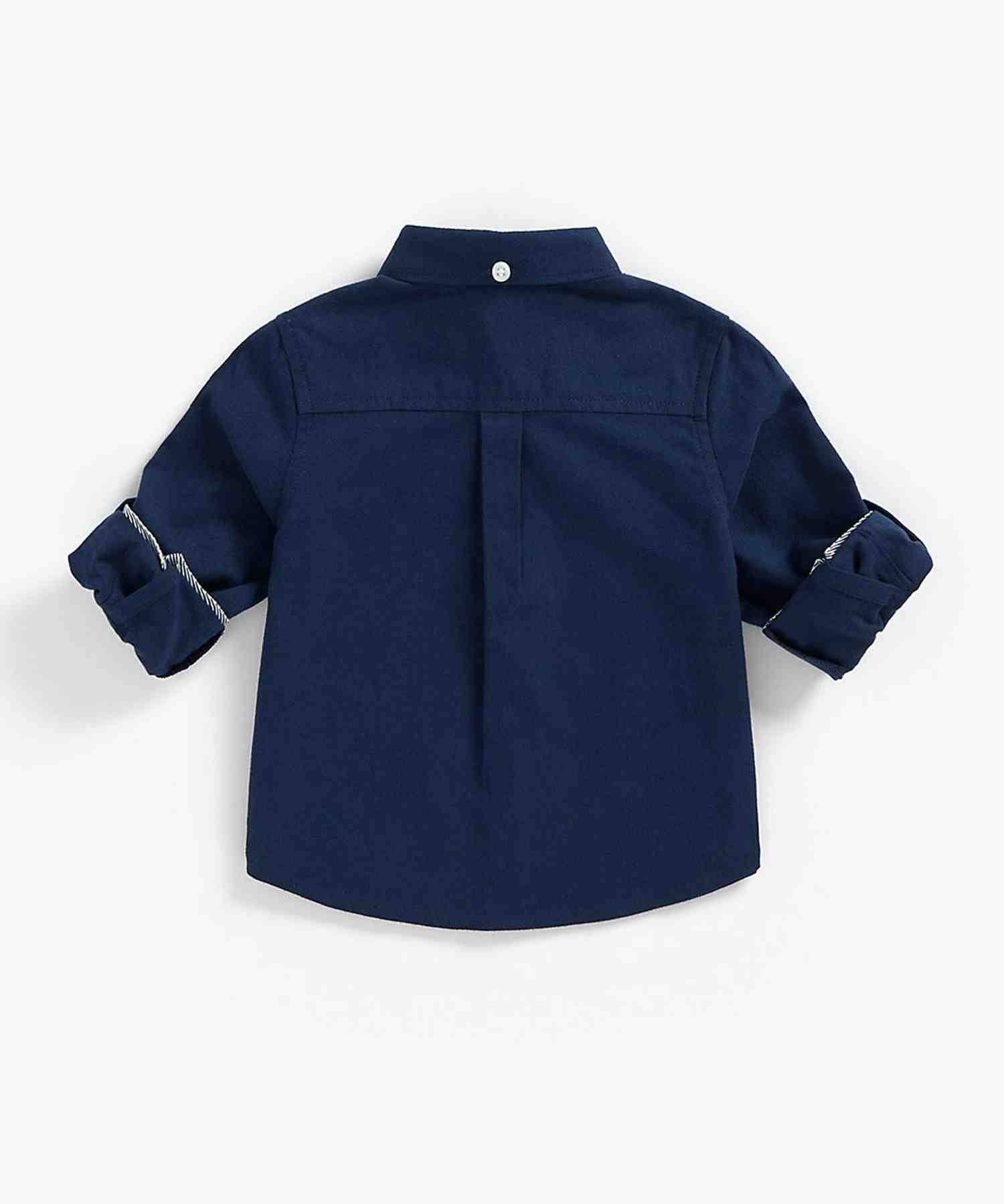 Mothercare Boys 100% Cotton Full Sleeves Shirts - Navy