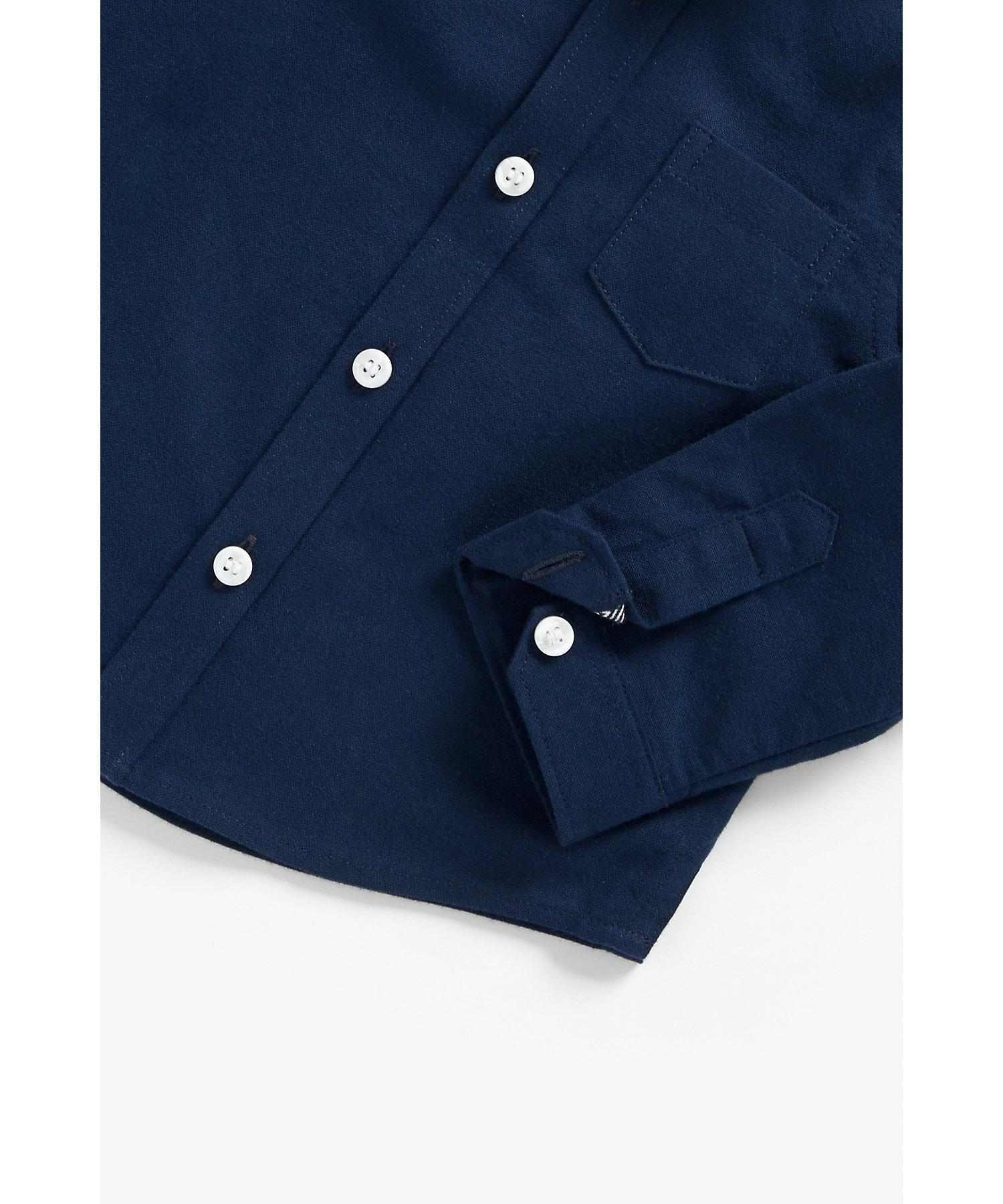 Mothercare Boys 100% Cotton Full Sleeves Shirts - Navy