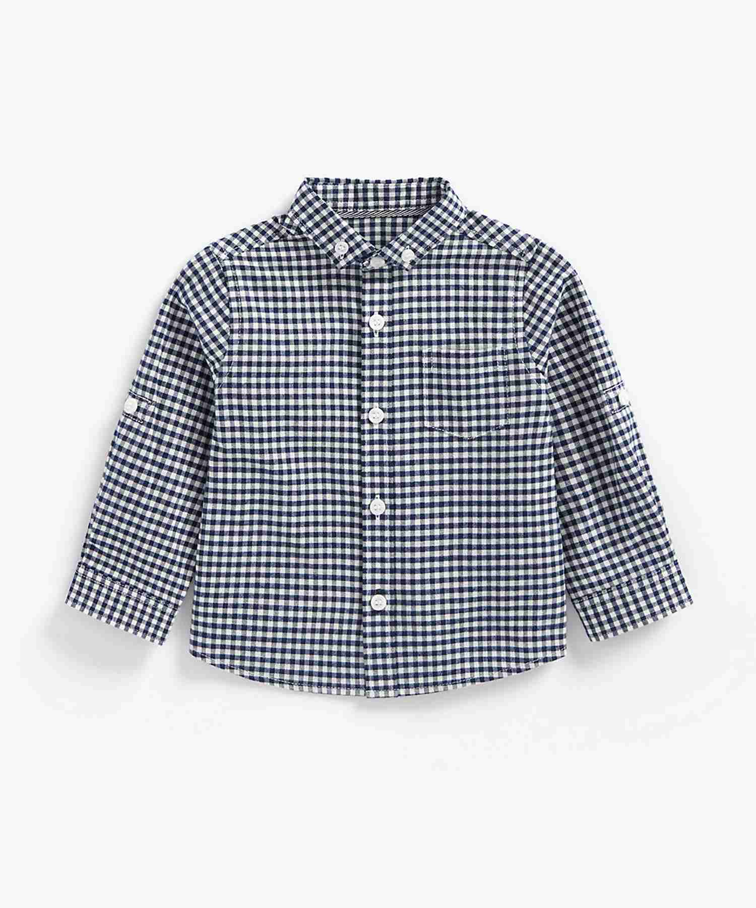 Mothercare Boys 100% Cotton Full Sleeves Shirts - Navy