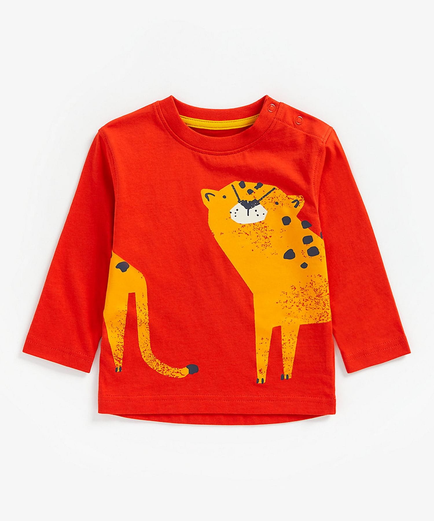 Mothercare | Boys Full Sleeves T-Shirt Cheetah Print - Red 0