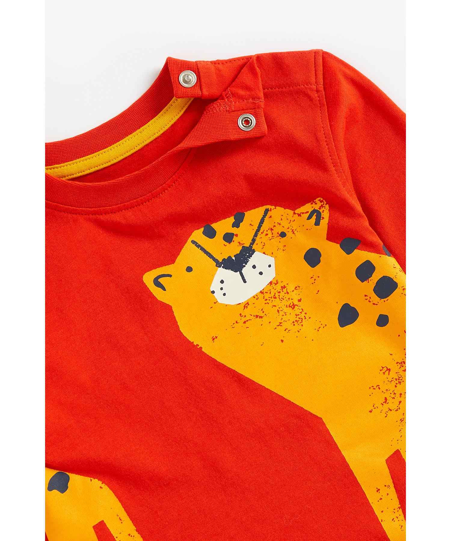 Mothercare Boys 100% Cotton Full Sleeves T-Shirt - Red