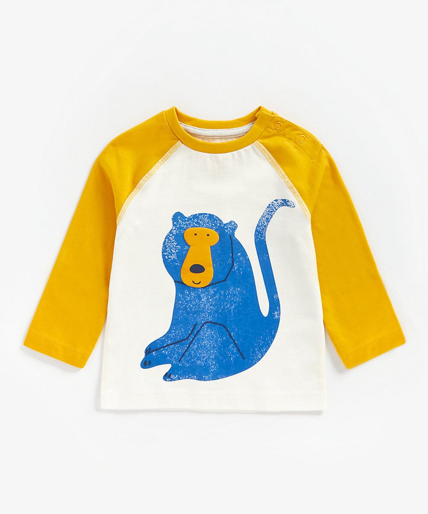 Mothercare | Boys Full Sleeves T-Shirt Monkey Print - Yellow 0