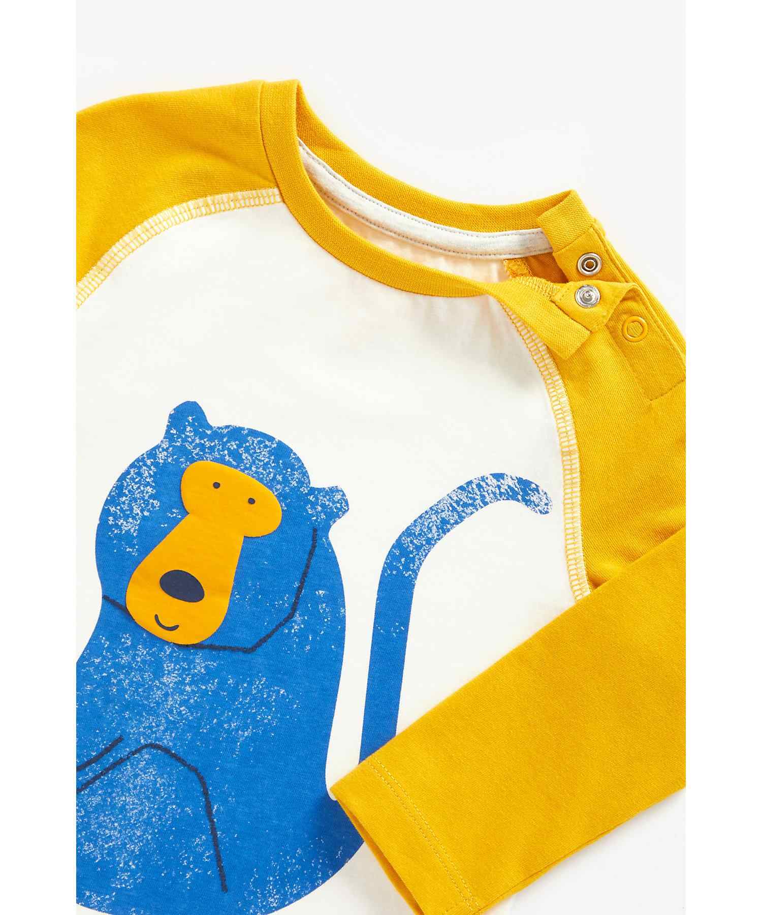 Mothercare Boys 100% Cotton Full Sleeves T-Shirt - Yellow