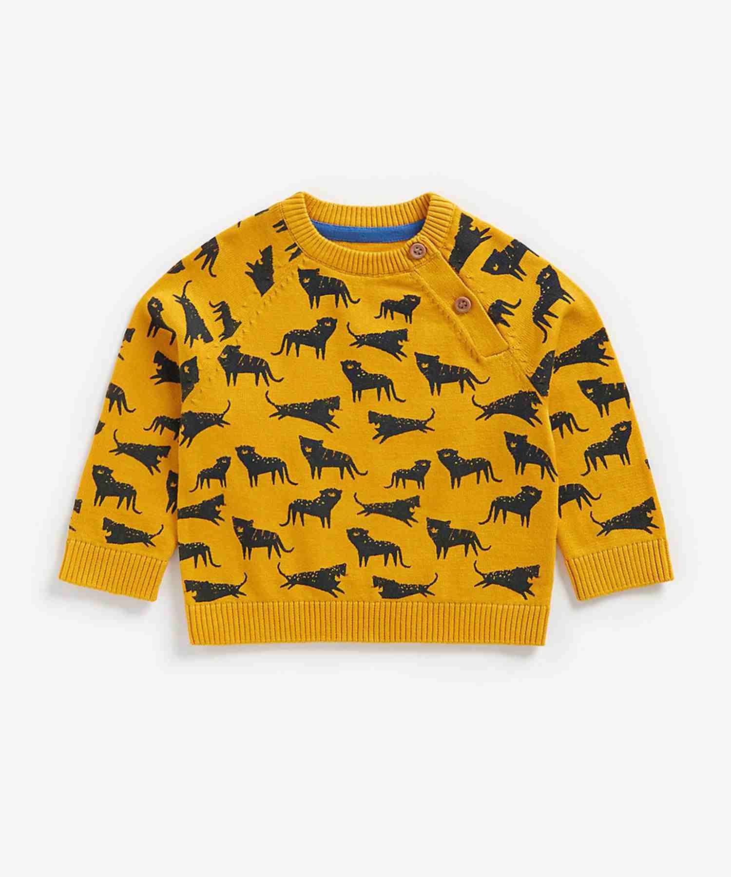 Mothercare Boys 100% Cotton Full Sleeves Sweater - Yellow