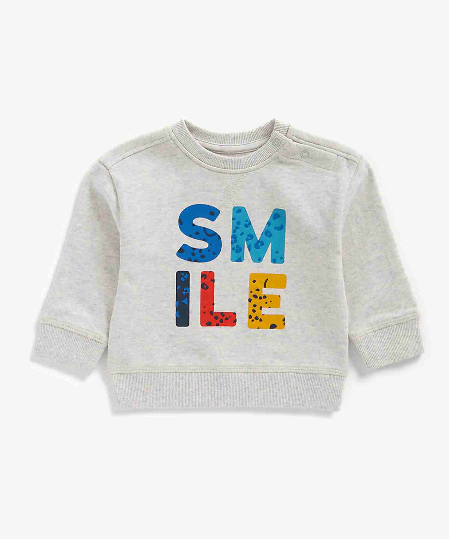 Mothercare Boys 100% Cotton Full Sleeves Sweatshirt - Grey