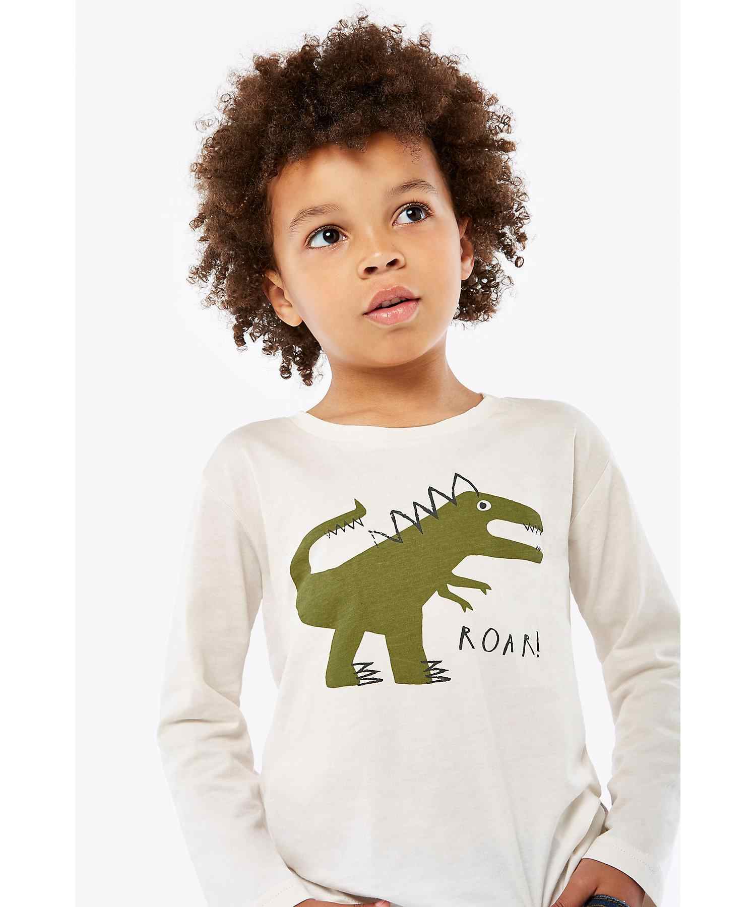 Mothercare Boys 100% Cotton Full Sleeves T-Shirt - White