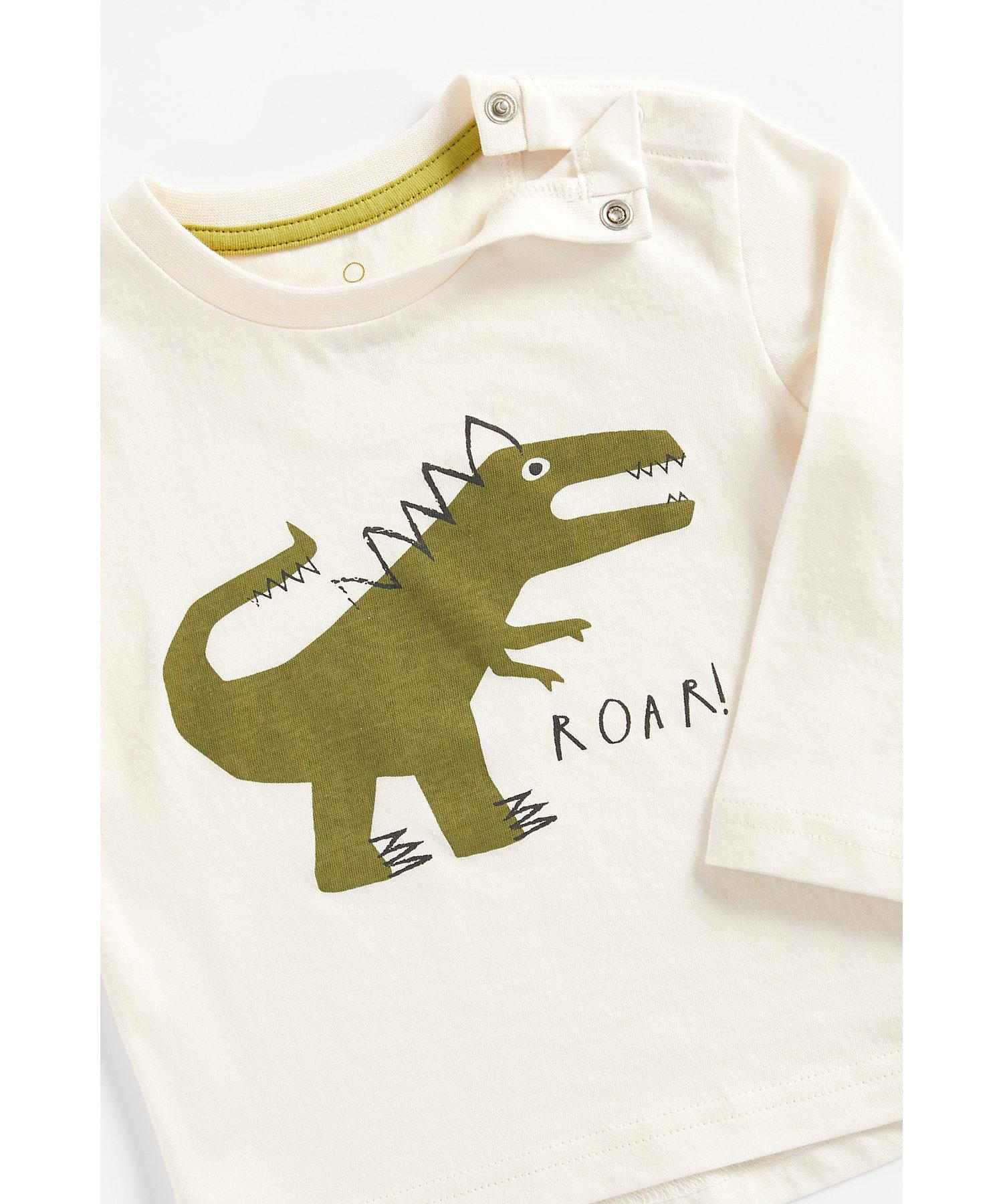 Mothercare Boys 100% Cotton Full Sleeves T-Shirt - White