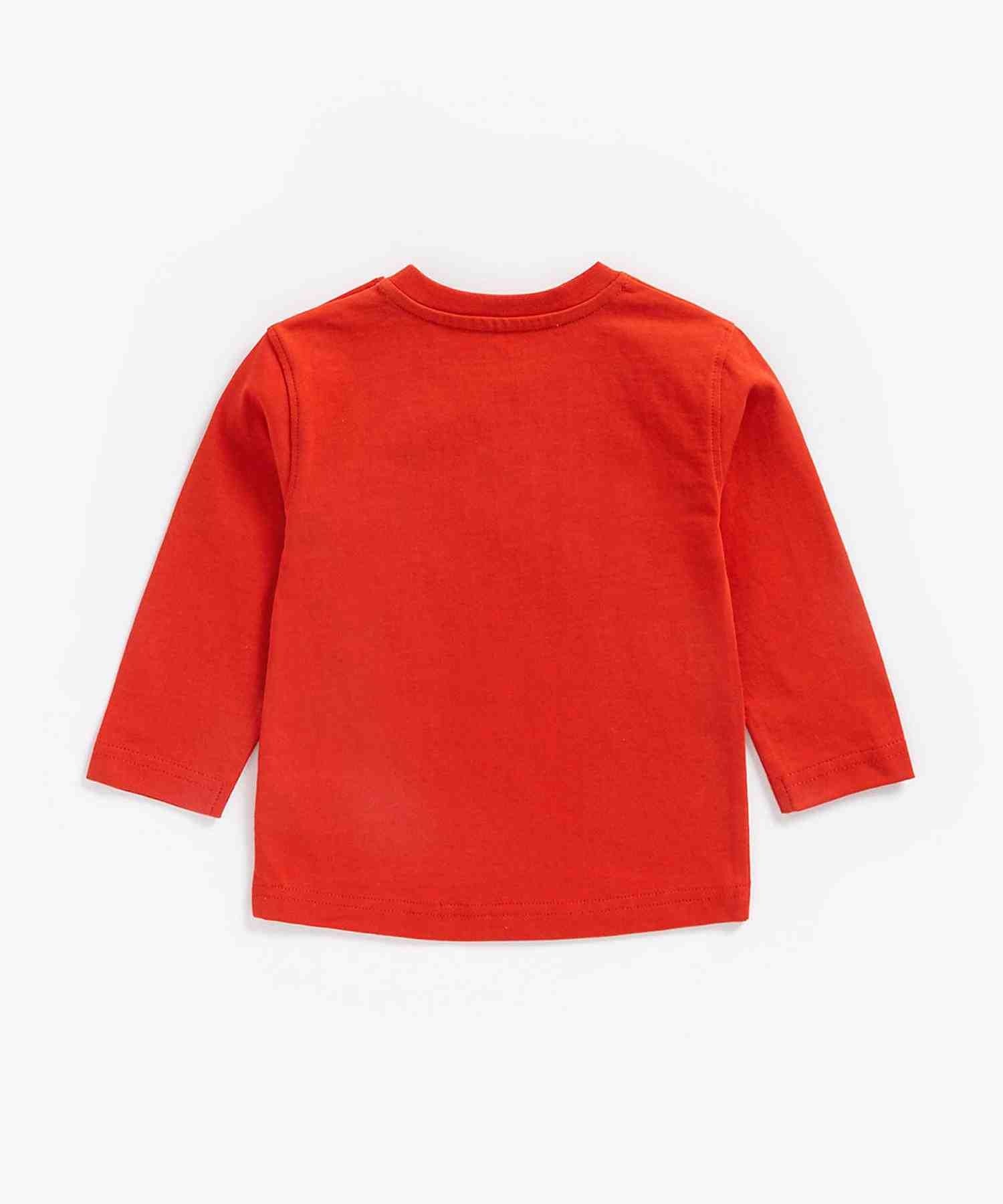Mothercare Boys 100% Cotton Full Sleeves T-Shirt - Red