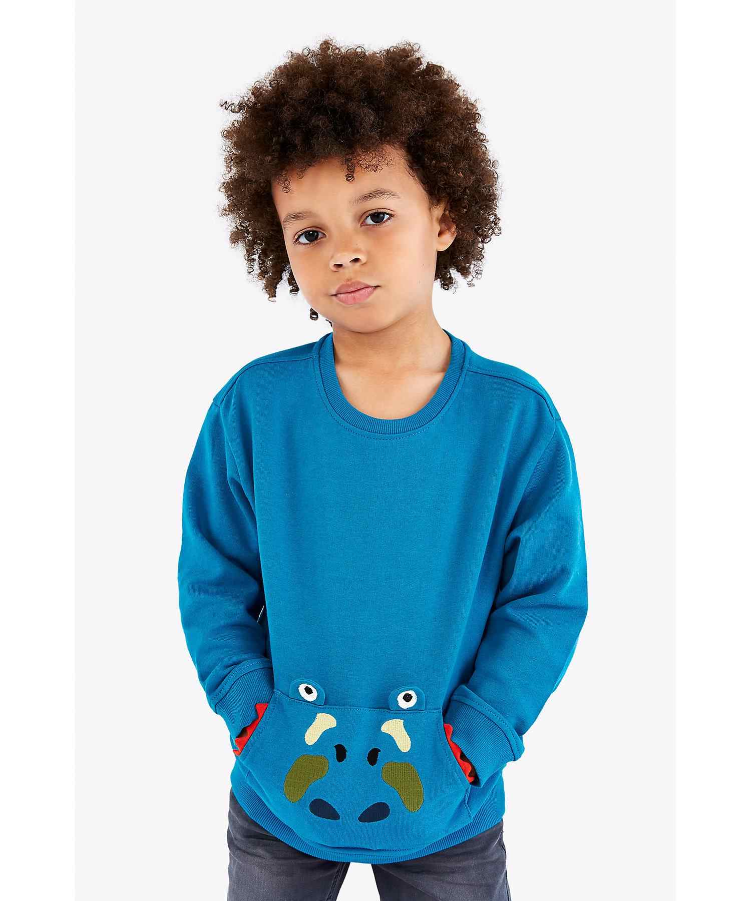 Mothercare Boys 100% Cotton Full Sleeves Sweatshirt - Blue