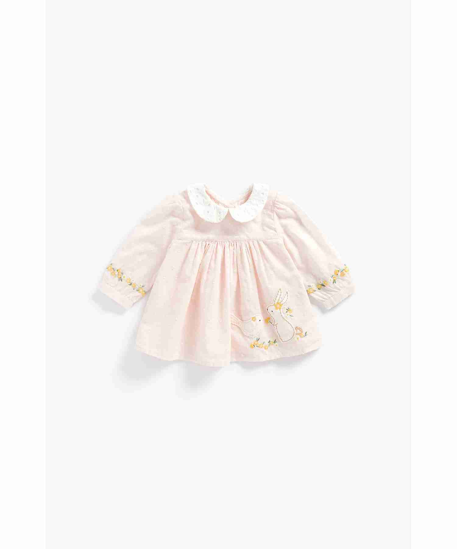Mothercare Girls Full Sleeves Dress - Pink