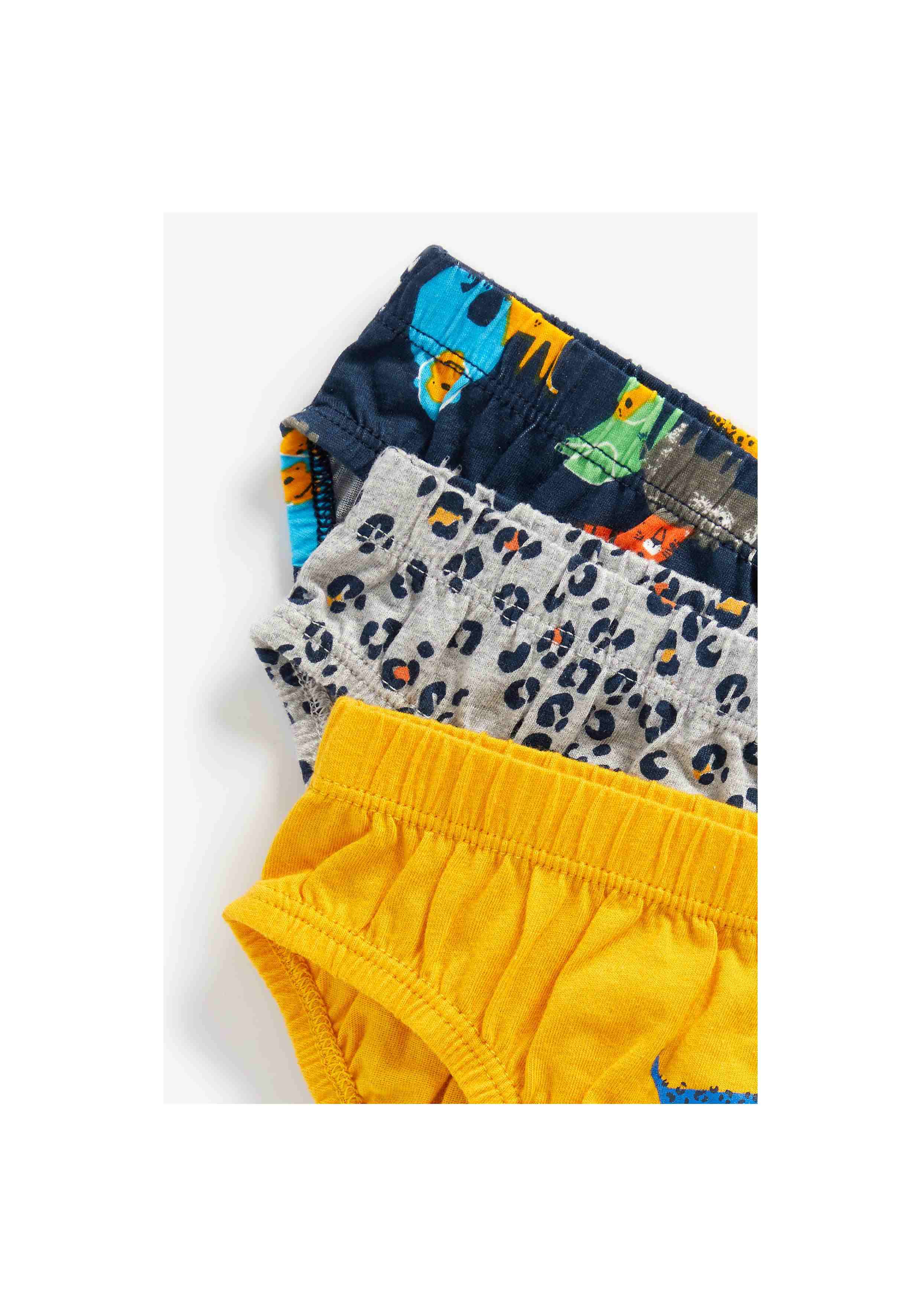 Mothercare Boys 100% Cotton Wide Elasticated Briefs - Pack of 5 - Multicolor