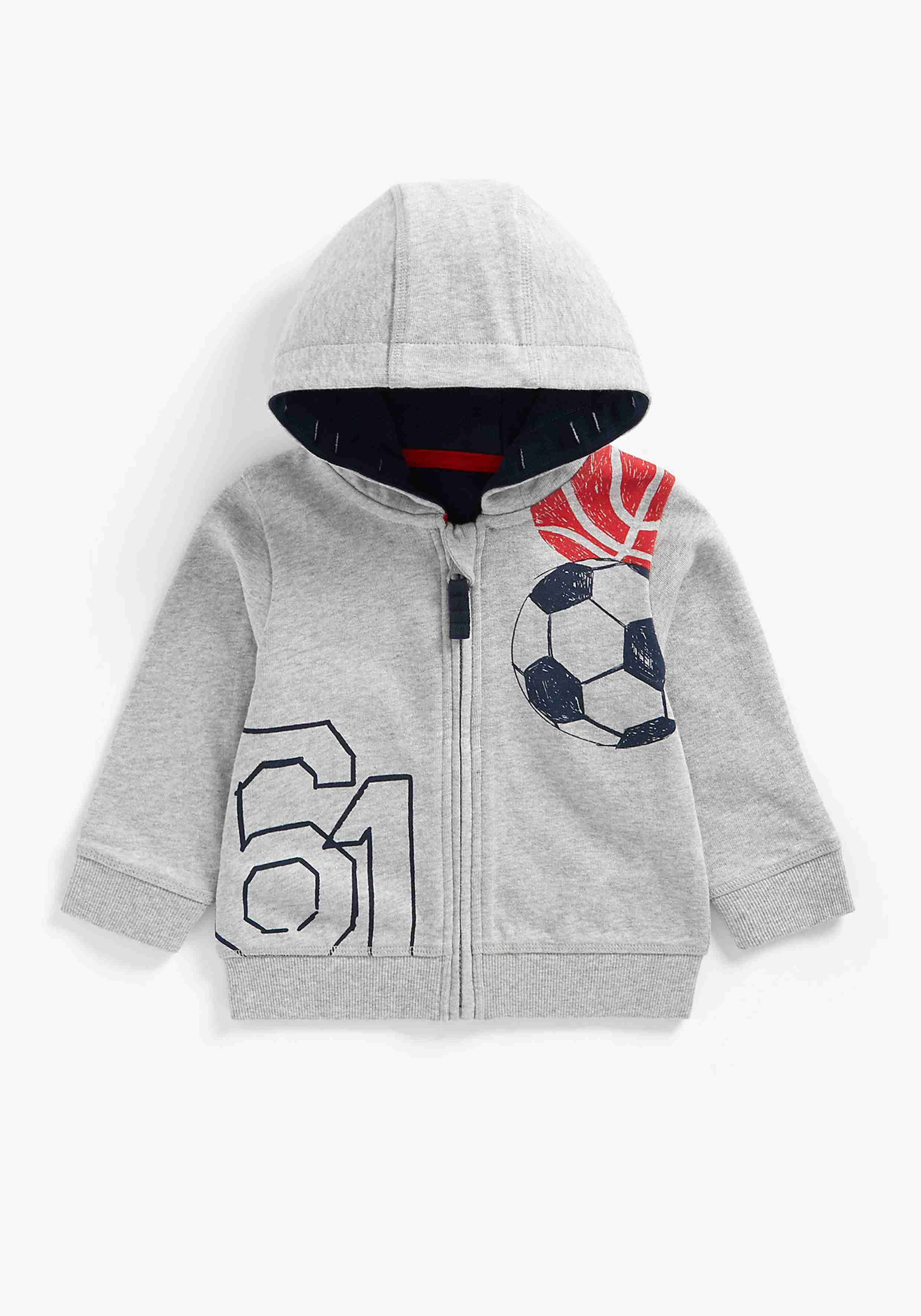 Mothercare Boys 100% Cotton Full Sleeves Sweatshirt - Grey