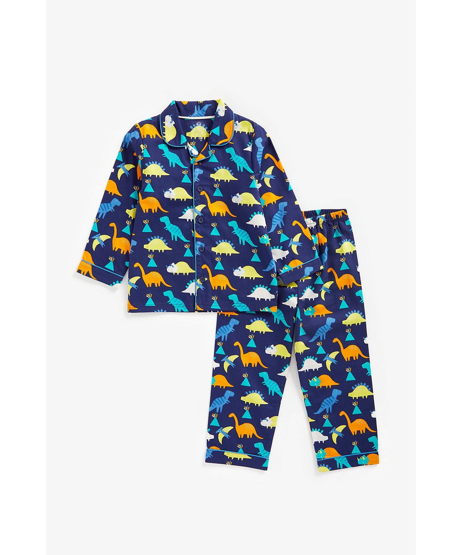 Mothercare | Boys Full Sleeves Pyjama Set Dino Print - Navy 0