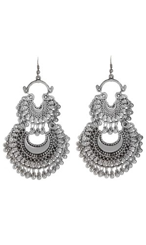Oxidized discount chandbali earrings
