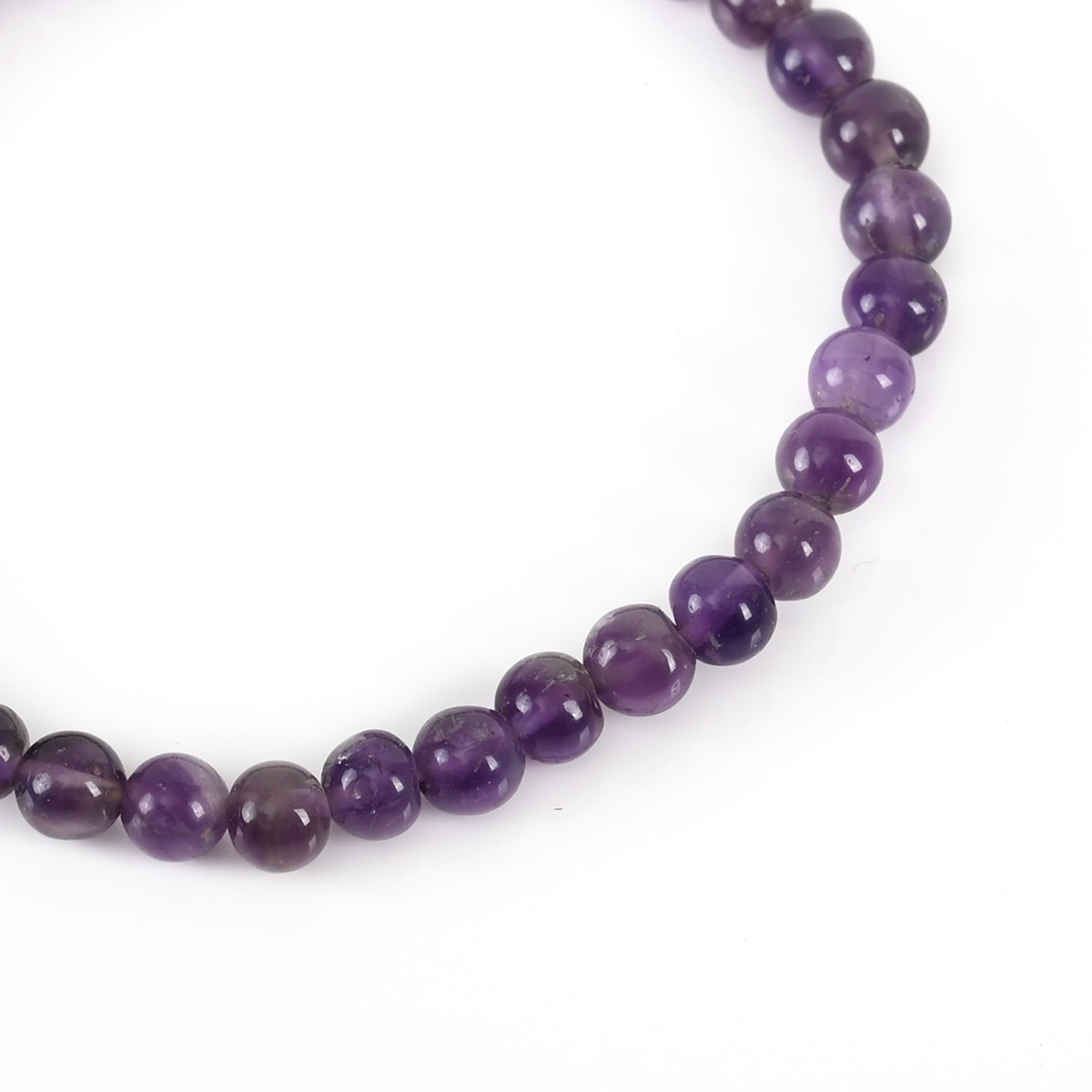 Shiv Ratan Kendra Genuine Amethyst Stone Stretchable Bracelet - Protects from Saturn Planet