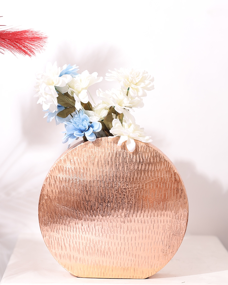 Order Happiness | Order Happiness Decorative Copper Colour Flower vase For Living Room, Bedroom & Office 4