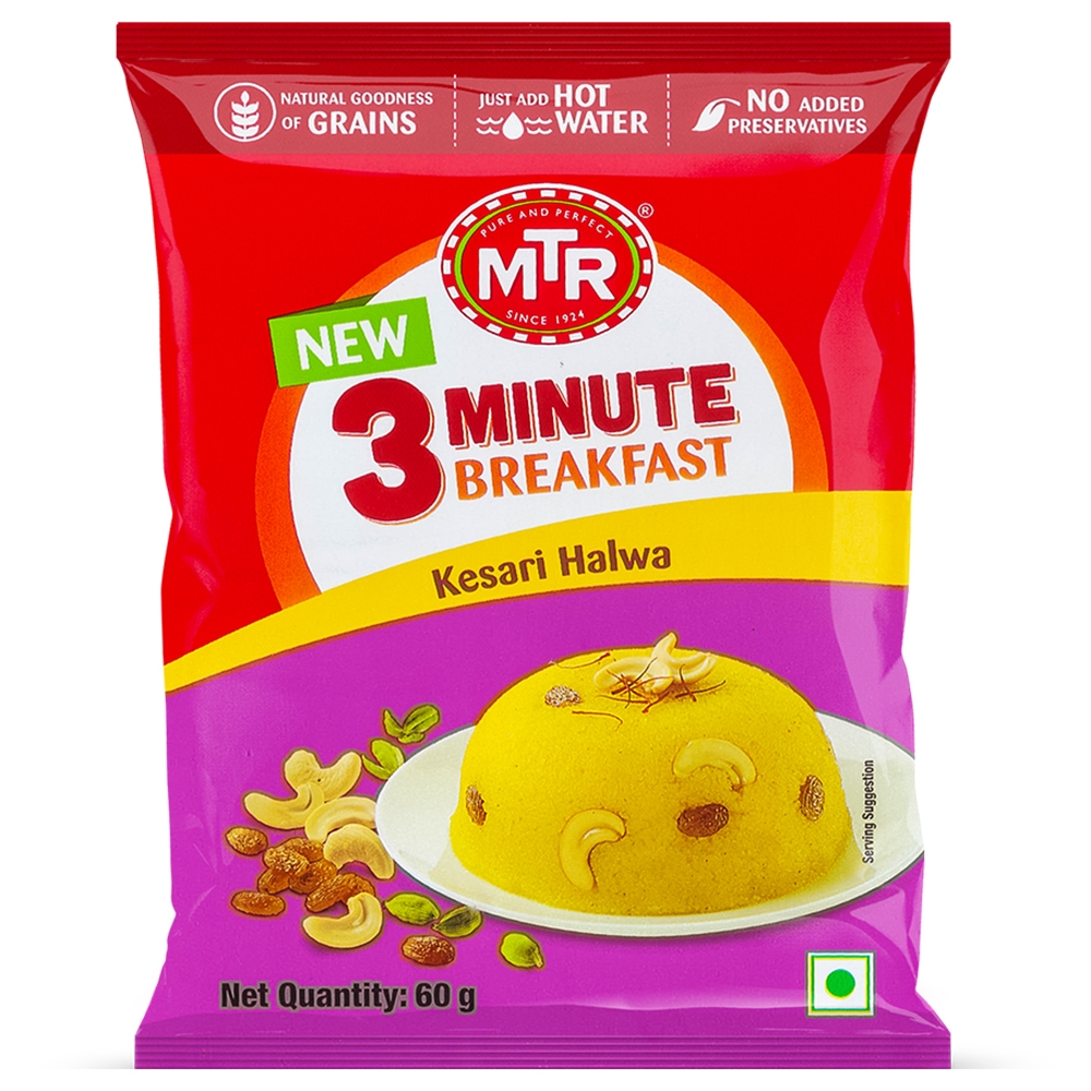 MTR 3 Minute Breakfast Kesari Halwa Mix 60 G
