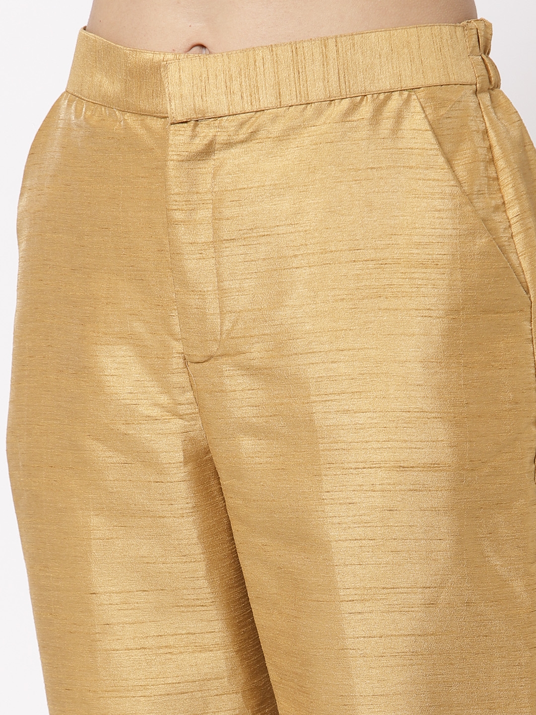 Buy Gold Trousers & Pants for Women by PINK FORT Online | Ajio.com