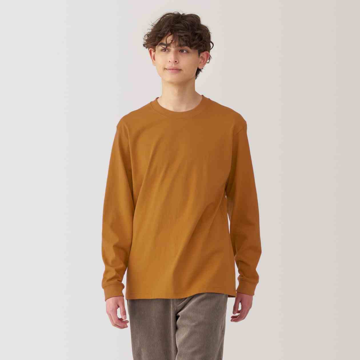 Hashed heavy weight jersey crew neck Long Sleeve T-shirt