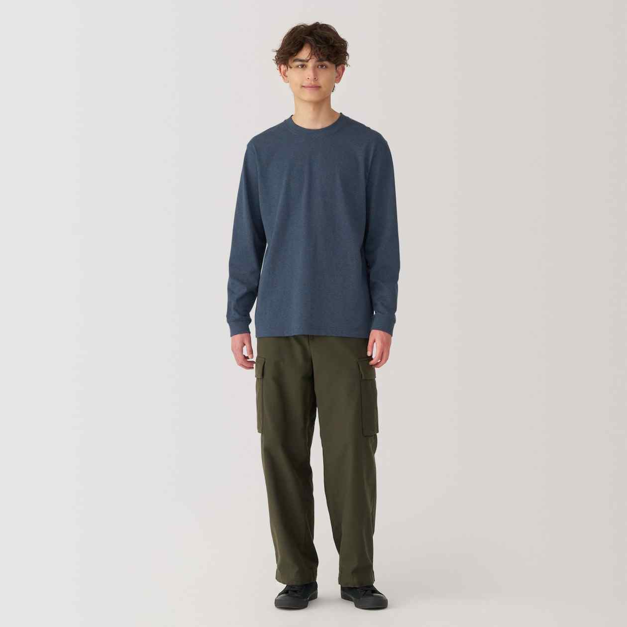 Hashed heavy weight jersey crew neck Long Sleeve T-shirt
