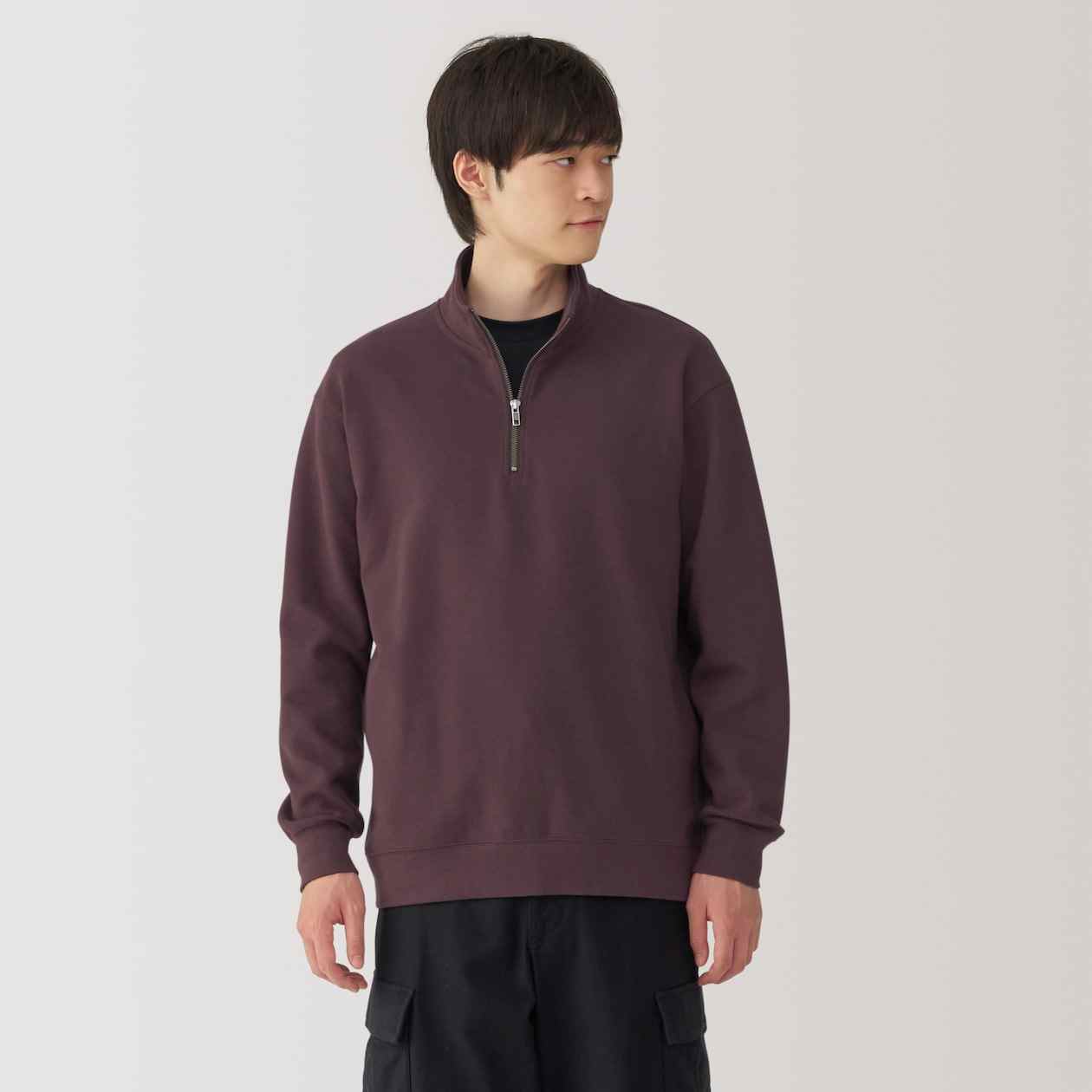 Double knits milano rib half zip pullover