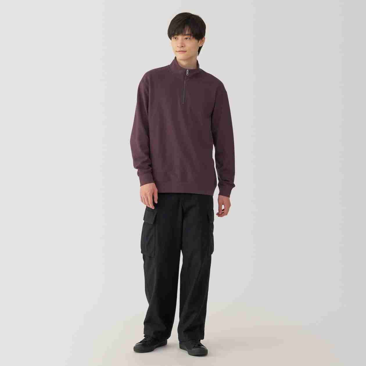 Double knits milano rib half zip pullover