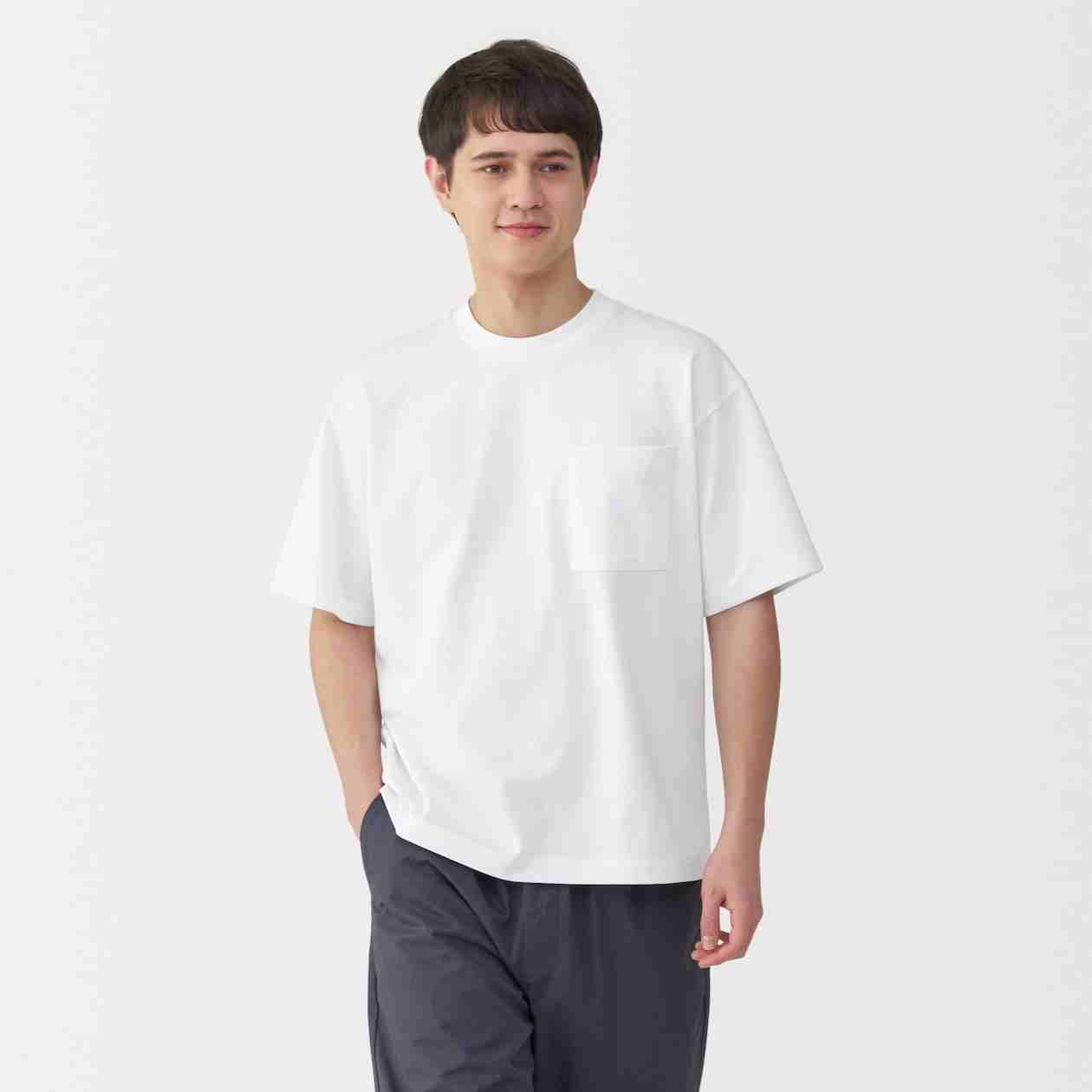 MUJI | Men's Cool touch wide-fit Short Sleeve T-shirt