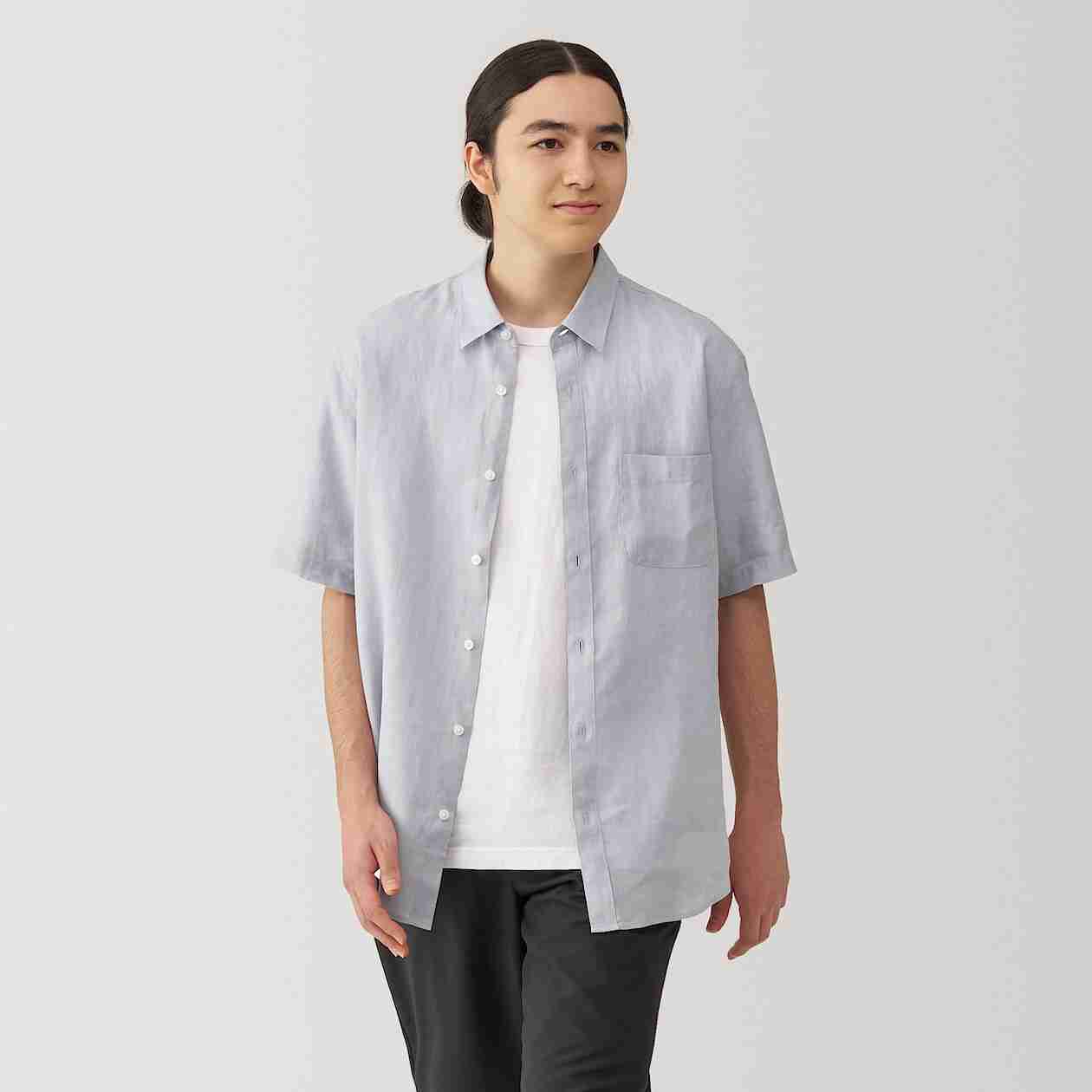 Linen washed S/S shirt(OS)