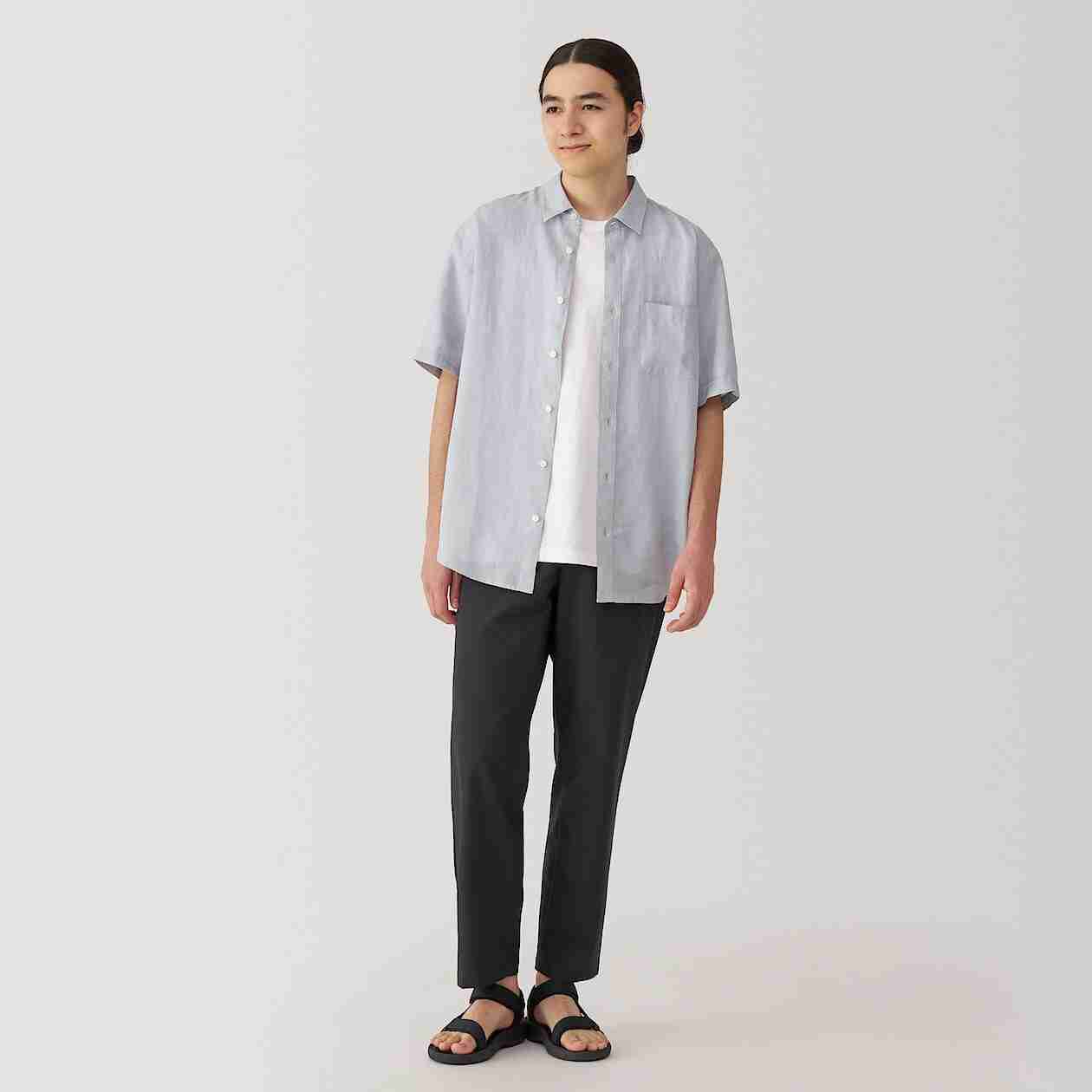 Linen washed S/S shirt(OS)