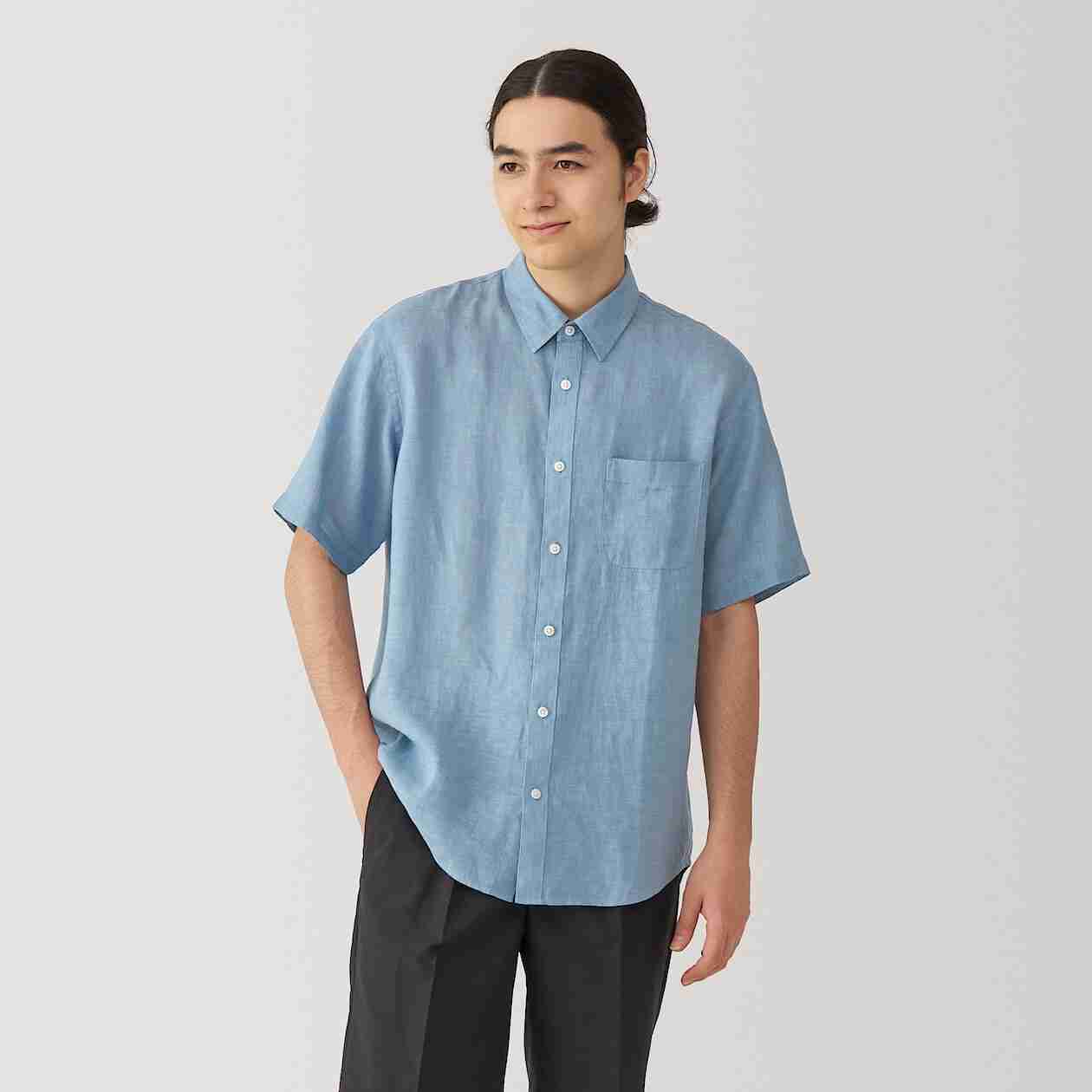 Linen washed S/S shirt(OS)