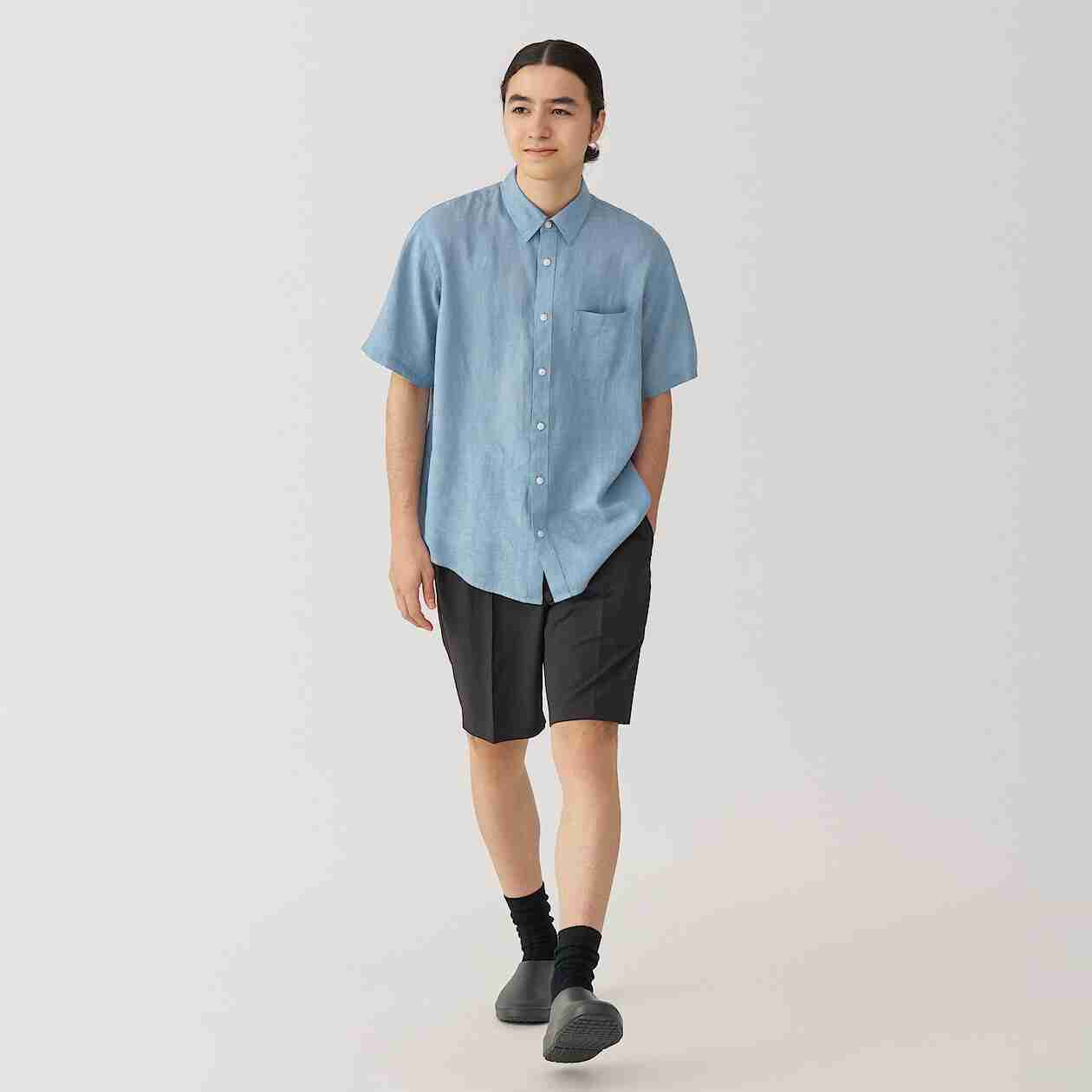 Linen washed S/S shirt(OS)