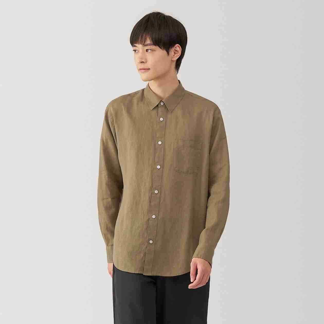 Linen washed L/S shirt(OS)