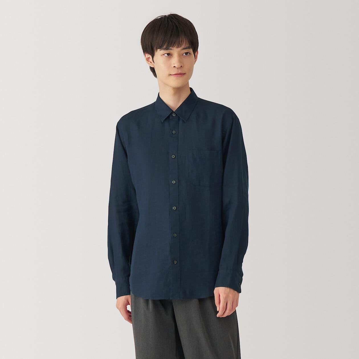 Linen washed Long Sleeve shirt(OS)
