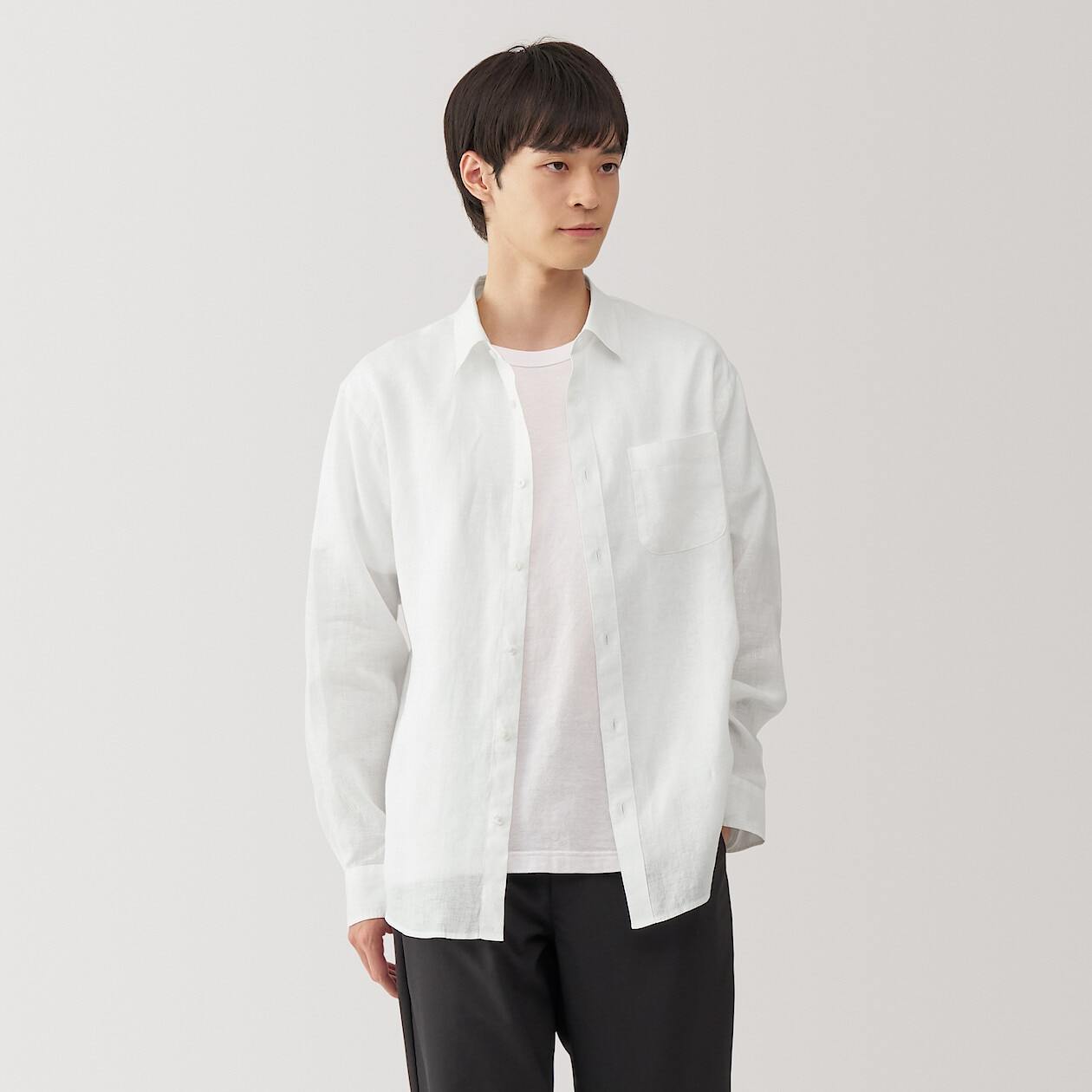 Linen washed Long Sleeve shirt(OS)