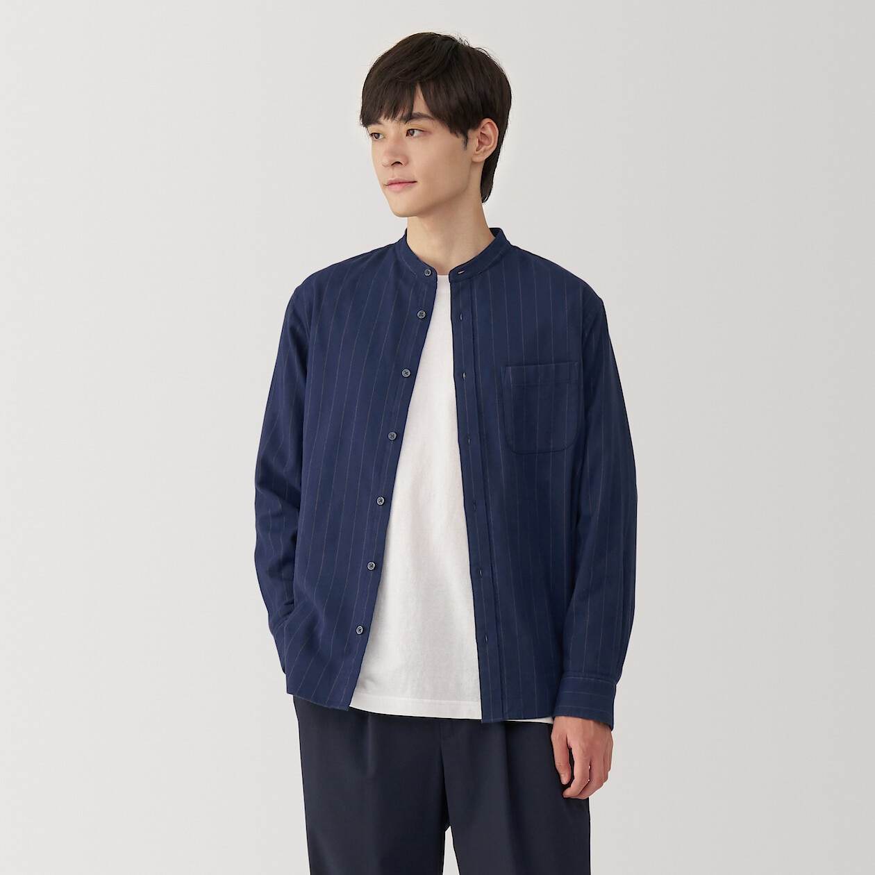 MUJI | Flanne Stand collarl Long Sleeve Shirt