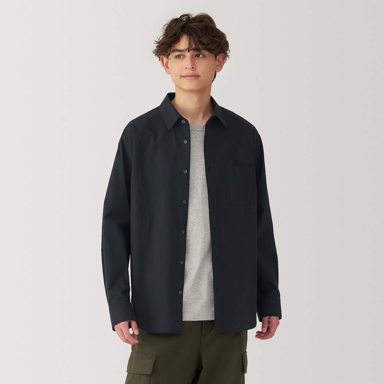 Washed broadcloth Long Sleeve shirt