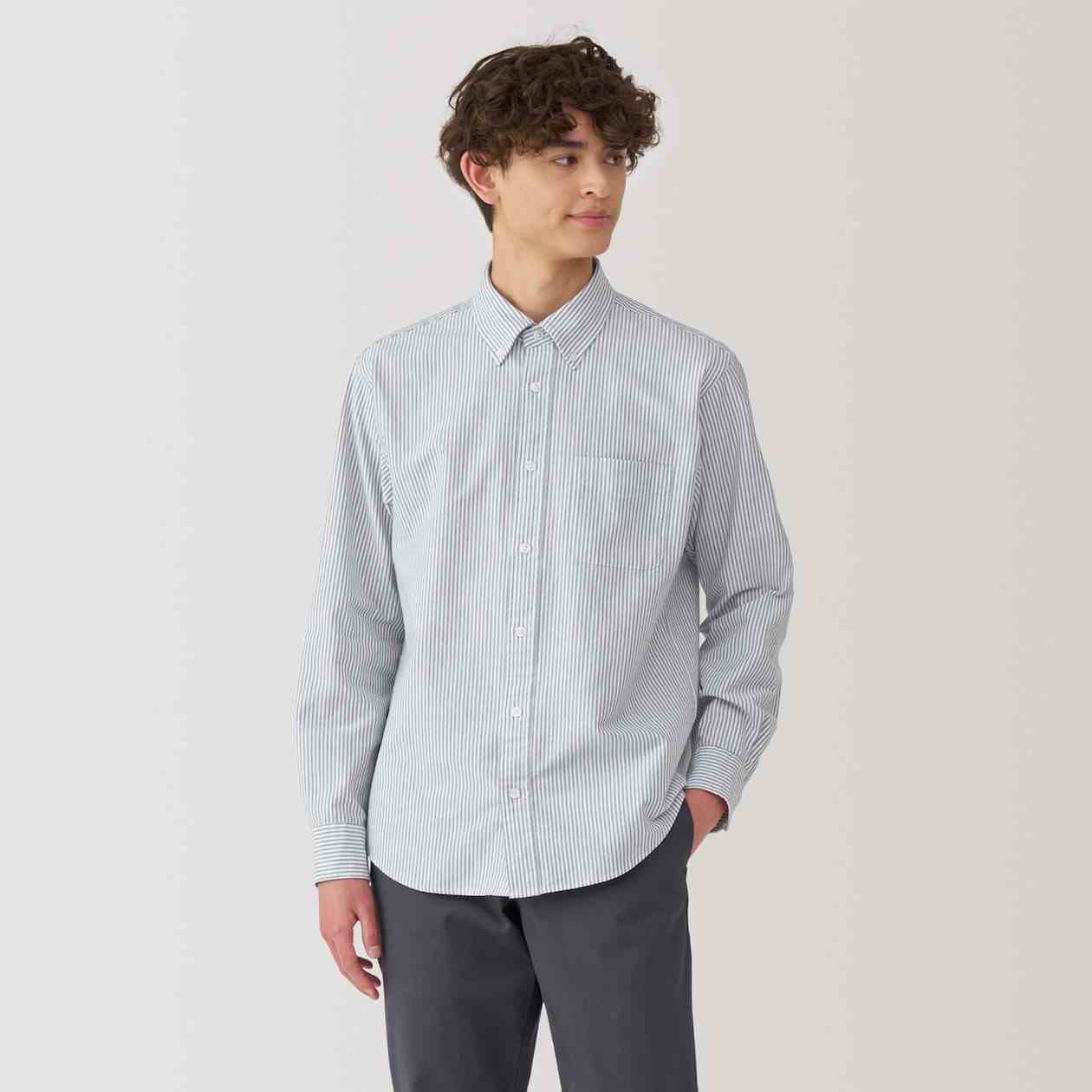 Washed oxford button down Long Sleeve shirt
