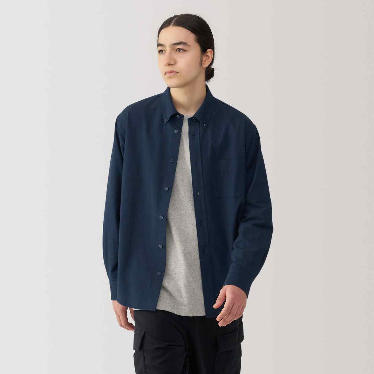 Washed oxford button down Long Sleeve shirt