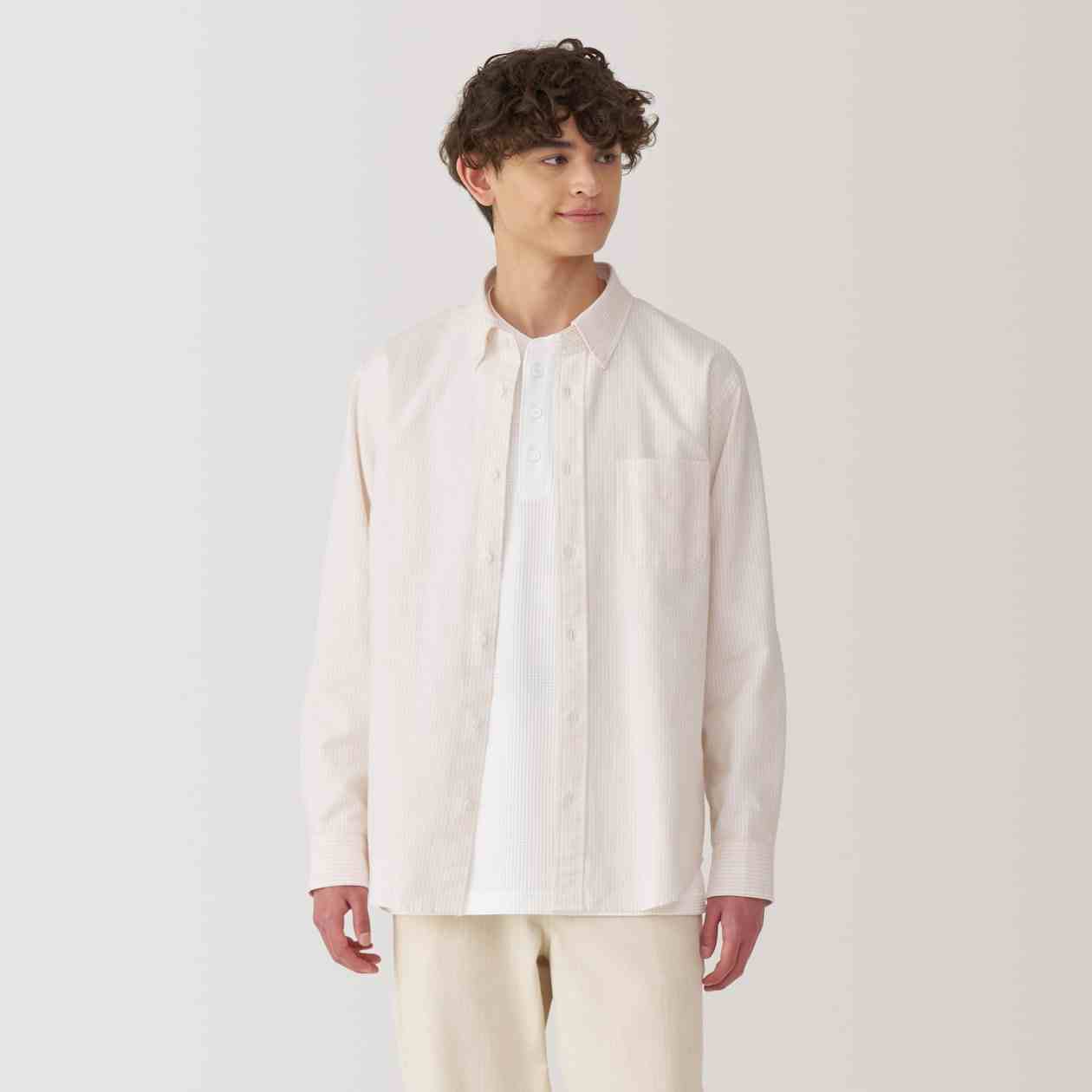 Washed oxford button down Long Sleeve shirt