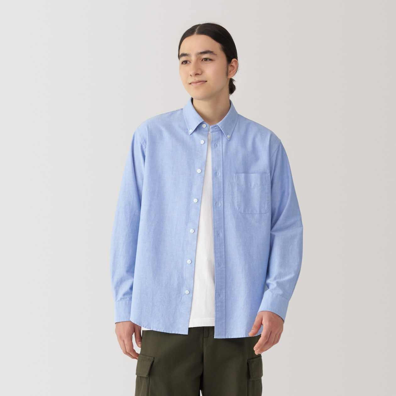 Washed oxford button down Long Sleeve shirt