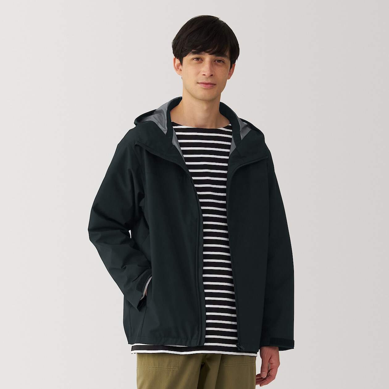 Water repellent hooded jacket