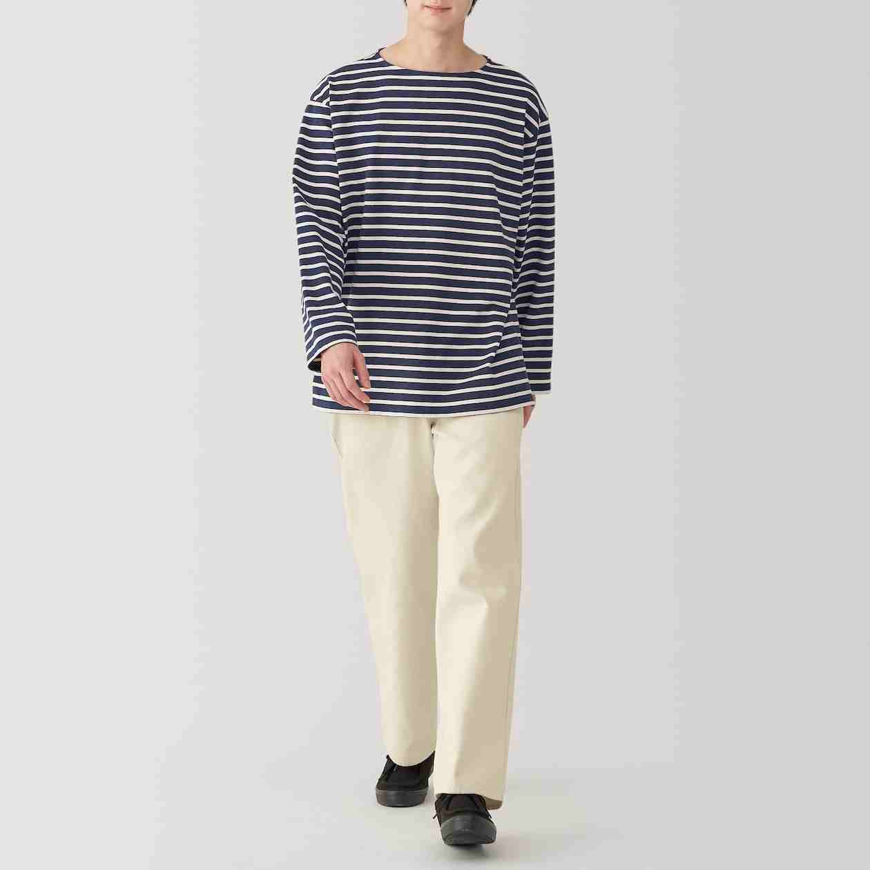 Kapok blend canvas wide-fit pants