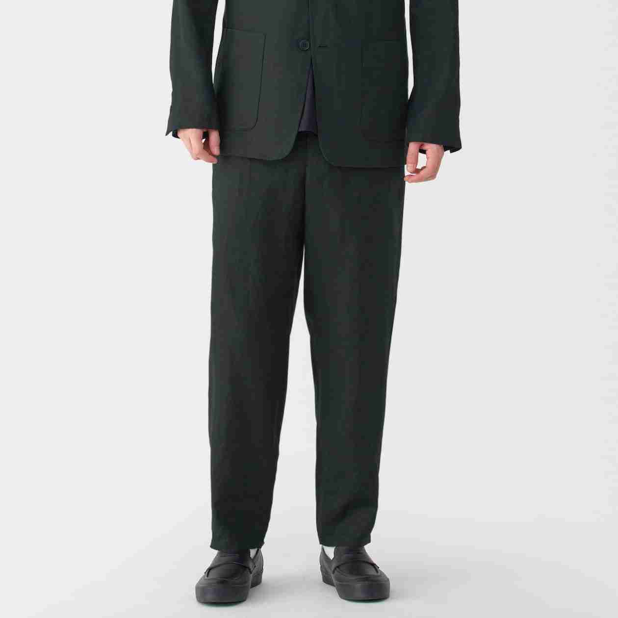 Linen washed tapered pants