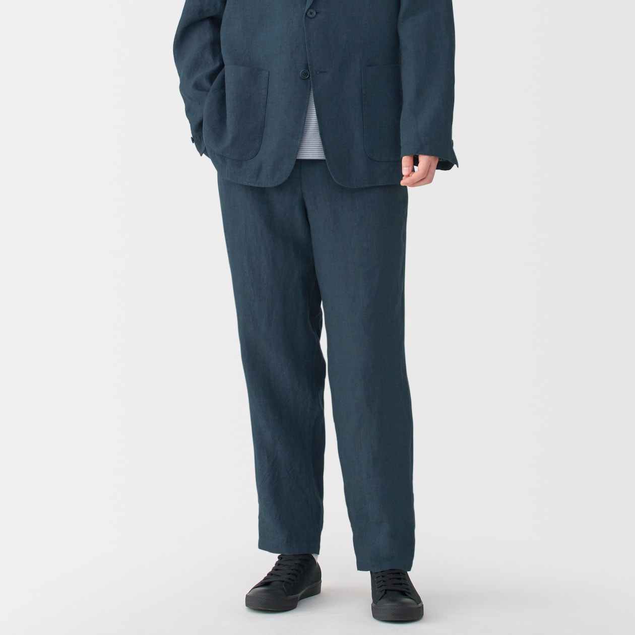 Linen washed tapered pants