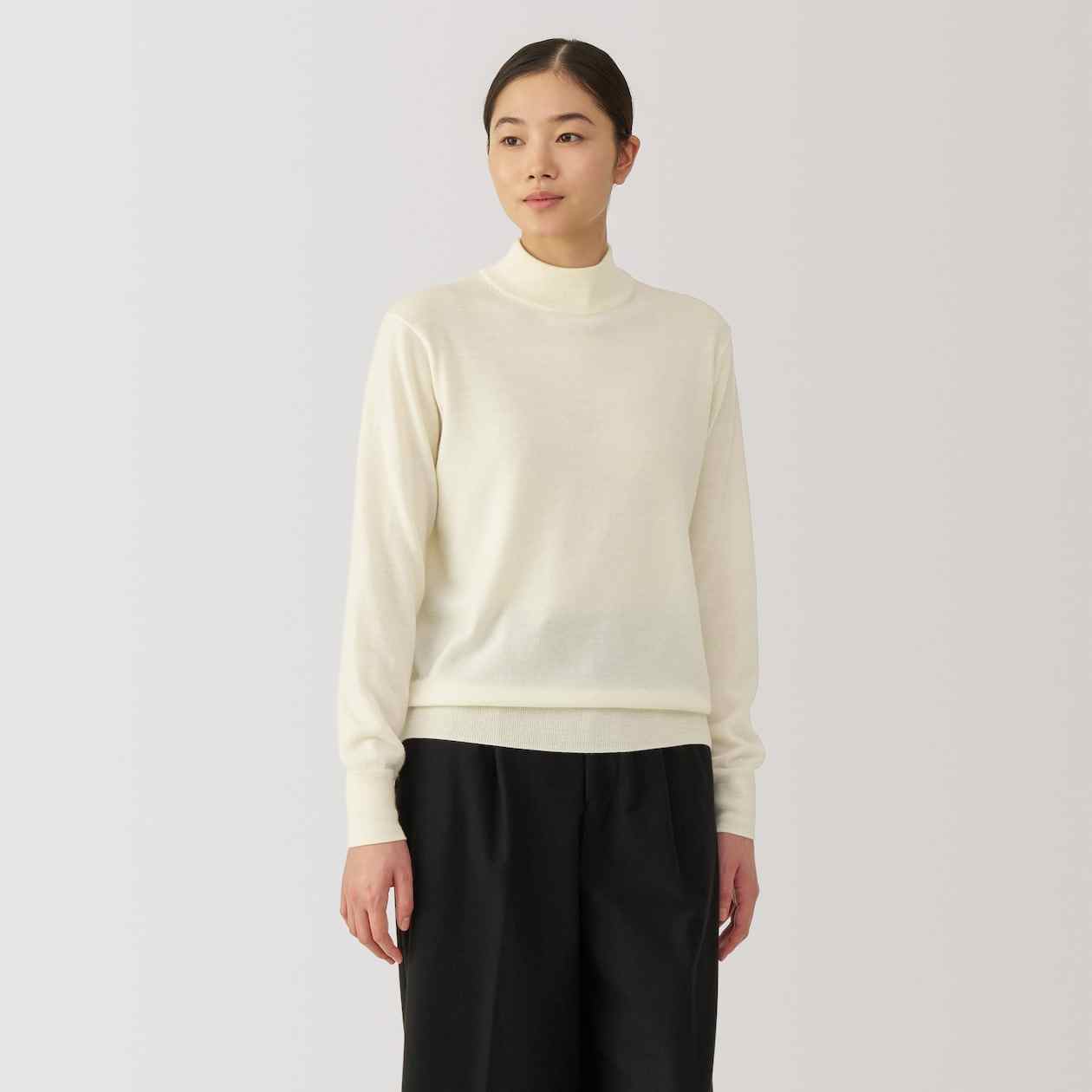 Women's Washable high-gauge high neck sweater